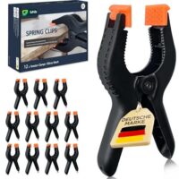 Federklemmen 12er Set für Leimarbeiten, Pool-Wartung und Fotografie-Hintergründe mit hoher Spannkraft und großer Spannweite.