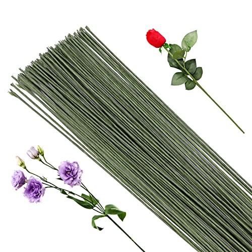 50 Stück Floristendraht, Floristik Draht 1mm Grüner Basteldraht, Blumendraht Grün 30 cm Lang, Für die Herstellung von Blumenhandwerk, künstlichen Blumen, Blumenbouquets