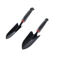 Gartenschaufel Klein - 2 Stück Set Breite Blumenkelle & Schmale Pflanzschaufel, Praktische Schaufel für Umpflanzen und Jäten