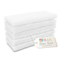 Handpads für manuelle Grundreinigung von Böden und Oberflächen - 5x Reinigungs Pads in Weiß