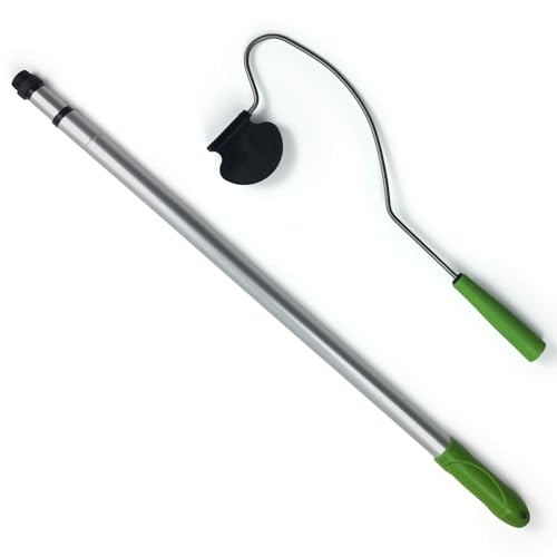 Dachrinnenreiniger mit Teleskopstiel für den sicheren und effektiven Reinigungsjob bis 252 cm Höhe ohne Leiter. Ergonomisches Design, müheloses Handling und flexible Stahlrohr.