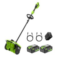 Greenworks Akku-Schneefräse 24V x 2 (Li-Ion, 48 V, Arbeitsbreite 30 cm, max. Schneehöhe 20 cm) mit 2X 4Ah Batterien und 65W USB C Ladegerät