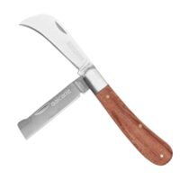 Multifunktionales Gartenwerkzeug aus rostfreiem Stahl, zweischneidiges Veredelungsmesser für Pflanzen, Klappmesser mit Holzgriff und perfektem Design