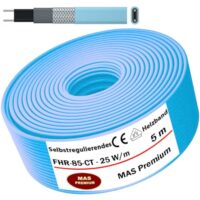Selbstregulierendes Heizband HEAT Regular-85-CT, 25 W/m, 5-100 m Rohrheizung, Begleitheizung, Wasserleitung, Dachrinnenheizung, Frostschutzkabel, 10-85°C