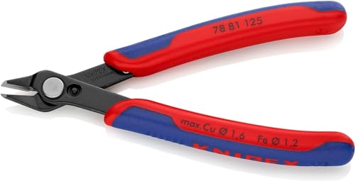 KNIPEX Electronic Super Knipsmit mit Mehrkomponenten-Hüllen 125 mm, Werkzeug für feine Schneidarbeiten und präzise Arbeit