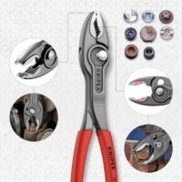 KNIPEX TwinGrip Front- und Seitengreifzange auf SB-Karte mit rutschhemmendem Kunststoff überzogen 200 mm - hochpräzise und zuverlässige Zange für Heimwerker und Profis