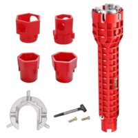 Multifunktionaler Armaturenschlüssel für Waschbecken, Toilette und Küche mit 14 in 1 Funktionen