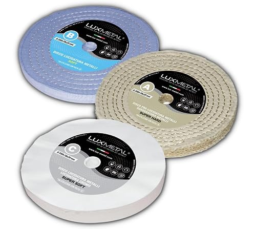 Lux Metal Polierscheiben-Set mit 3 Scheiben für perfektes Ergebnis bei der Polierung von Metall, Aluminium und Edelstahl