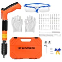 Nagelpistole für Betonarbeiten, kompletes Set mit 220 Stück Rundnägel, Handgehaltene Mini Nagelpistole, Leiser Bolzenschussgerät für Deckenmontage/Wandbefestigung