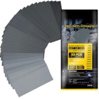 Schleifpapier-Set mit 33 Stücken, verschiedene Körnungen, ideal für Trocken- und Nass-Schleifen, Größe 23 x 9,5 cm