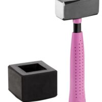 PICARD Fäustel mit Gummiaufsatz RS Pink Edition | Pflasterhammer mit 1 Komponenten-Griff & C45 Stahlrohrstiel | DIN 6475 VPA/GS Geprüft | Handwerkzeuge für Bau & Montage