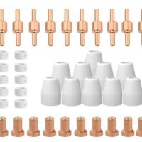 PLASMARGON 40 Stück Plasmaschneider Zubehör, PT31 Verbrauchsmaterialien-Kits, Kupfer-Erweiterungsspitzen, Elektrodendüsen für CUT40/CUT50 PT31 LG40 40A Schneidbrenner