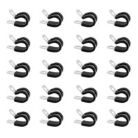 Rohrschellen mit Gummieinlage, 20 Stück, 8mm Schlauchschellen aus Edelstahl für Kabel und Leitungen