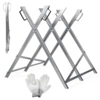 Eikuavons Sägebock, Holzsägebock mit 3 Haltern und Zahnung für Sägewerke und Werkstätten