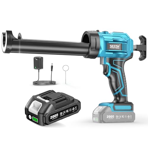 SEESII Akku-Kartuschenpresse für Makita 18V, elektrische Silikonpistole mit 4 Geschwindigkeiten und 2000mAh-Akku