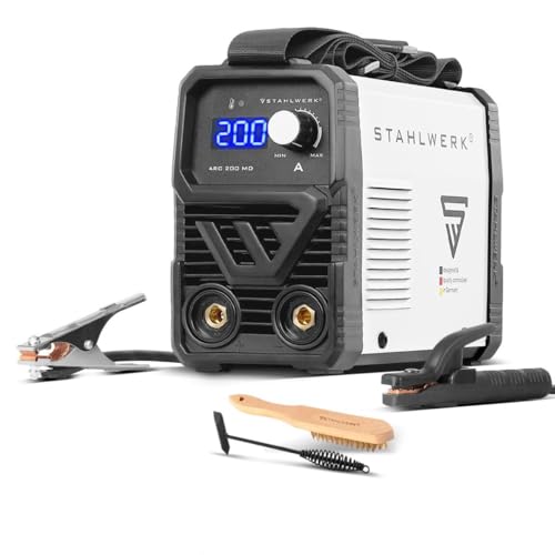 STAHLWERK Elektroden-Schweißgerät ARC 200 MD – MMA (E-Hand) & Lift-TIG (DC) bis 200 A, flexibel einsetzbar ohne Gas, kompakt & 3,4 kg leicht, Smartkühlung, Hotstart-Automatik, Anti-Stick-Funktion