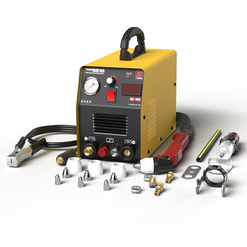 SUSEMSE Plasmaschneider Pilotzündung, IGBT Inverter Hochfrequenz-Plasmaschneider 65A Pilot Plasma Schneidemaschine - THUNDER 65 (230V, Schneidstrom 20-65A, Schneidleistung bis 18mm)