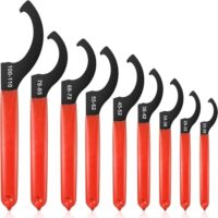 9-teiliges Hakenschlüssel-Satz für Fahrwerksystem mit C-Form Schraubenschlüsseln und Gummigriff, perfekt für Wartungsarbeiten, Reparaturen und Outdoor-Aktivitäten