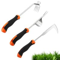 Unkraut-Jäter 3 Stück Edelstahl, multifunktionaler Unkraut-Zieh-Werkzeug mit Griff für Gartenarbeit