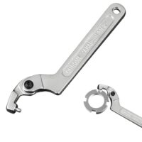 Verstellbarer Hakenschlüssel aus Chrom-Vanadium mit C-förmigem Schraubenschlüssel, ideal für Motorrad-Federbeine und Werkstatt-Reparaturen.
