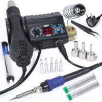 WEP 882D Lötstation, 2-in-1 SMD-Lötstation mit Heißluft, Temperaturregelung und vielen Accessoires