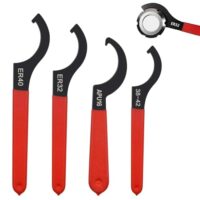 Gewindeschlüsselsatz mit 4 Schlüsseln zum Einstellen von Gewinde-Stoßdämpfern, ideal für Werkzeugmaschinen, Fahrzeuge und mechanische Geräte.