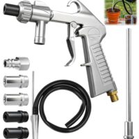 Professionelles Sandstrahlpistolen-Set mit 6 Metalldüsen, Sandstrahlpistole, Gummischlauch und Lufteinlassanschluss für Oberflächenbehandlung