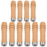 10 Stück Holzfeile Griff, Holzgriffe mit starken Metallkragen Feilenheft, ergonomische Sicherheitsfeilengriffe Raspeln und Meißeln (Bohrungsdurchmesser: 4 mm 4Stück + 5 mm 4 Stück + 6mm 2Stück)