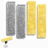 Ersatzpads für Kärcher Fenstersauger, Mikrofaser-Wischbezüge, 4 Stück, gelb und grau