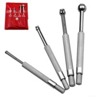 Vier Teile des Teleskop Gauge Sets, ein hochwertiges Manuellmesswerkzeug für die Messung von kleinen Löchern, Schlitzen und Rillen.