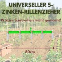 6-Zinken-Rillenzieher 100 cm Reihenzieher Garten Verstellbar Furchenzieher für Saatgut Saatkartoffeln Aussaathilfe Sähilfe Grubber aus Metall hergestellt in der EU