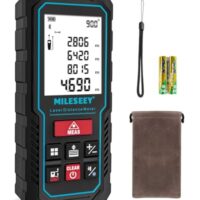 70M Laser Entfernungsmesser mit Telefon-App, MiLESEEY Lasermessgerät, ±2mm Genauigkeit, Pythagoras, Fläche und Volumen, Hintergrundbeleuchtetes 2" LCD