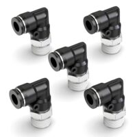 Hochwertiger männlicher Ellenbogen-Verbinder mit 10MM Rohr OD x 1/8" BSP Gewinde, pneumatische Push-Schnellverschluss-Verbinder, Schwarz, für Armaturen und Air Fittings