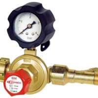 Lötkolben Set mit Lötlampe und Piezozündung, Dachrinnen Lötset, Schweißbrenner und Anzünder für Lötzubehör, variabler Druckminderer 2 bis 4 bar, Ausgang 3/8“ links