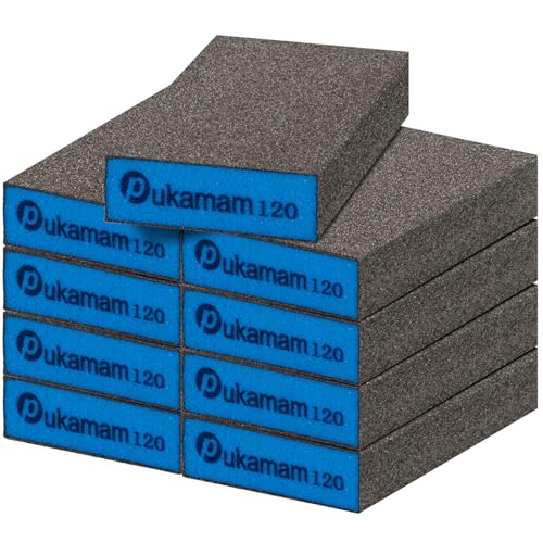 9-teiliges Set aus Schleifschwämmen mit Körnung P120 für Nass- und Trockenschleifarbeiten an Metallen, Fahrzeugoberflächen und Glas