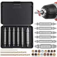 Komplettzubehoer-Set fuer den Profi mit 6 HSS-4341-Broken-Screw-Extractor, 3 Spiralbohrer und Schrauben-Ausdreher zum Entfernen festen und beschaedigten Schrauben