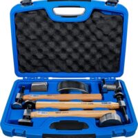 Professioneller Karosserie-Ausbeul-Satz mit 7 hochwertigen Hickory-Holzstiegen und 3 Ausbeulhämmern für den Einsteiger wie auch den Fortgeschrittenen in der Karosserie-Industrie
