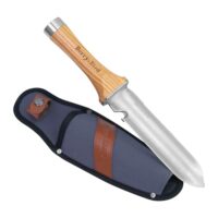 Berry&Bird Hori Hori Gartenmesser, Mehrzweck-Gartenmesser mit 17 cm langer doppelschneidiger scharfer Edelstahlklinge, Bodenmesser mit Segeltuchscheide für Gartenarbeit Jäten Graben Schneiden