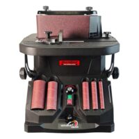 Bucktool 450W Oszillierende Band- und Spindelschleifmaschine mit variabler Drehzahl von 1000-1800 U/min. Ideal für Holzbearbeitungsprojekte.