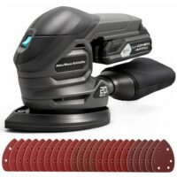 Leistungsstarkes Werkzeug für Heimwerker und Handwerker, 20V Akku-Deltaschleifer mit Staubfangbeutel, 20 Schleifpapiere und ergonomischem Griff