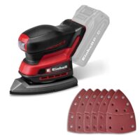 Einhell Akku-Multischleifer TE-OS 18/150-2 Li Power X-Change, 18 V, 24000 U/min, 2 mm Schwingkreis, Staubfangbox, Staubabsaugadapter, inkl. 6x Schleifpapier