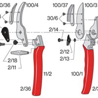 Hochwertige FELCO 100 Rosenschere für das Pflücken von Rosen und anderen Blumen, robuste Schere mit geschmiedetem Aluminium- und gehärtetem Stahlbauwerk.