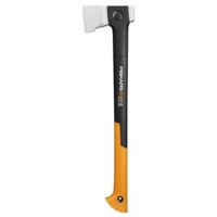 Fiskars X-Series Spaltaxt mit optimaler Spaltkraft für 10-20 cm dicke Stammstücke, hochwertiger Klingenschliff und FiberComp-Stiel für Sicherheit und Komfort.