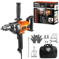 Rührwerkset für Beton, Mörtel, Farbe und Bohrmaschine mit 360° D-Griff, Rührwerk & Bohrmischer Set in einem