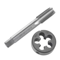 Gewindeschneider, HSS Gewindebohrer und Schneideisen Set für effizientes Gewindeschneiden von Stahl, Kupfer, Aluminium und Gusseisen