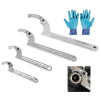 Hakenschlüssel-Set aus hochwertigem Chrom-Vanadium-Stahl, verstellbarer C Schraubenschlüssel für 19-170mm Nutmutternschlüssel zum Anziehen oder Lösen von Muttern an Stoßdämpfern und Wasserzählern