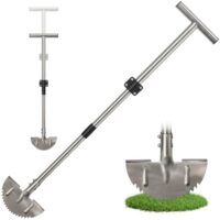 Rasenkantenstecher mit verstellbarlem Griff, manuellem Kantenschneider und Edelstahlklinge, ideal für Gartenarbeiten, Rasenpflege und Terrassengestaltung