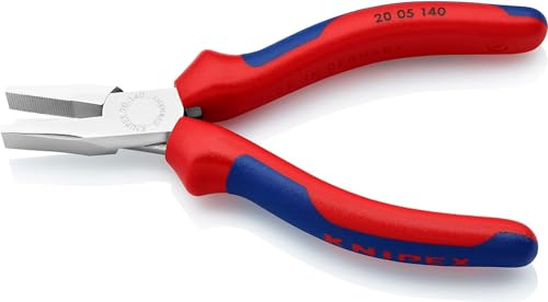 KNIPEX Flachzange verchromt mit Mehrkomponenten-Hüllen 140 mm, hochwertiges Werkzeug für Heimwerker und Handwerker, Präzision und Langlebigkeit