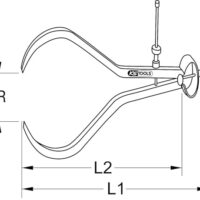 Präzisions-Feder-Greifzirkel-Außenstaster von KS Tools, 235mm lang, ideal für Metall-, Holz- und Kunststoffteile
