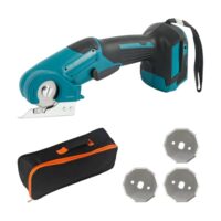 Kabelloser Akku-Universalschneider, kompatibel mit Makita 18V Akku, elektrischer Kartonschneider mit Sicherheitsverschluss und 3 Klingen, 6mm Schnitttiefe für Leder, Pappe, Teppichboden